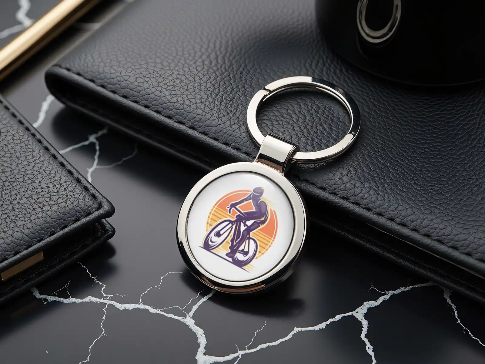 Designer Schlüsselring Luxus Premium Metall Look